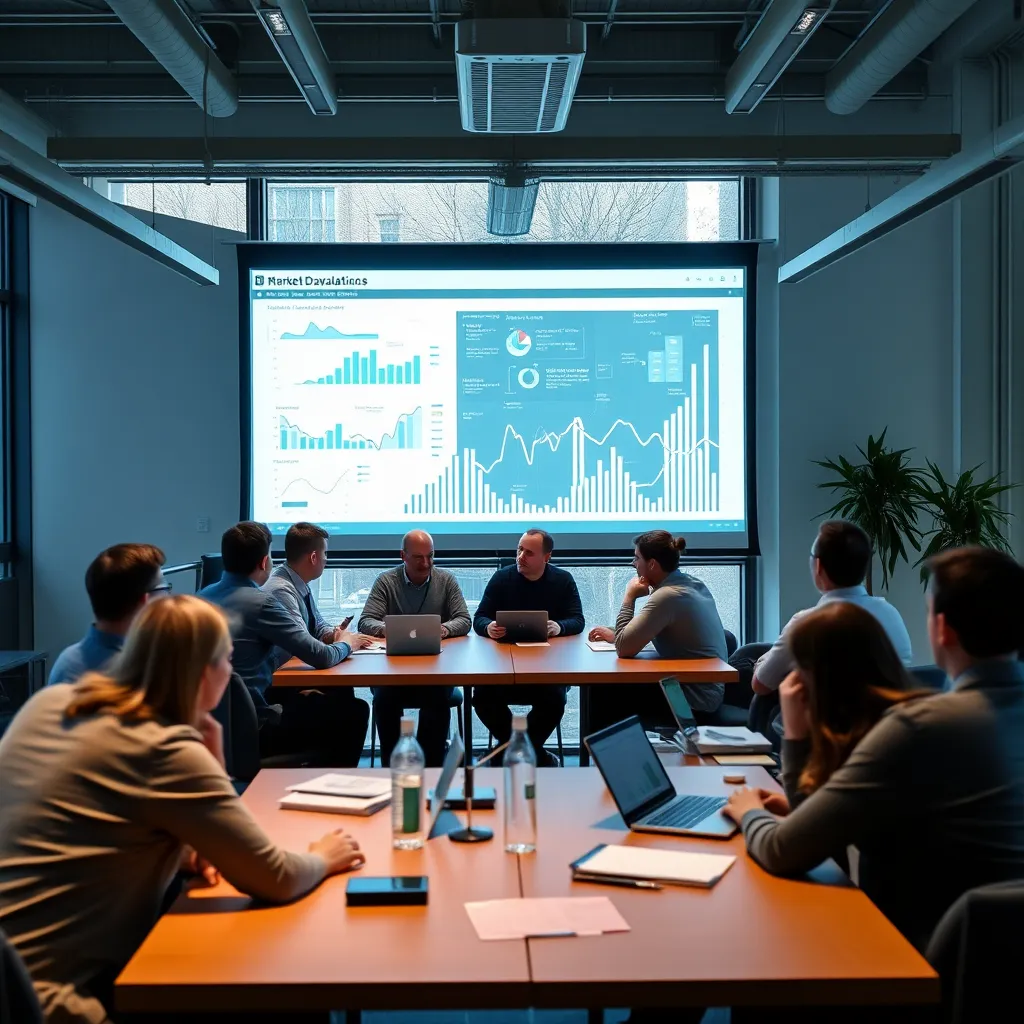 Persoon bestudeert marktanalyse grafieken