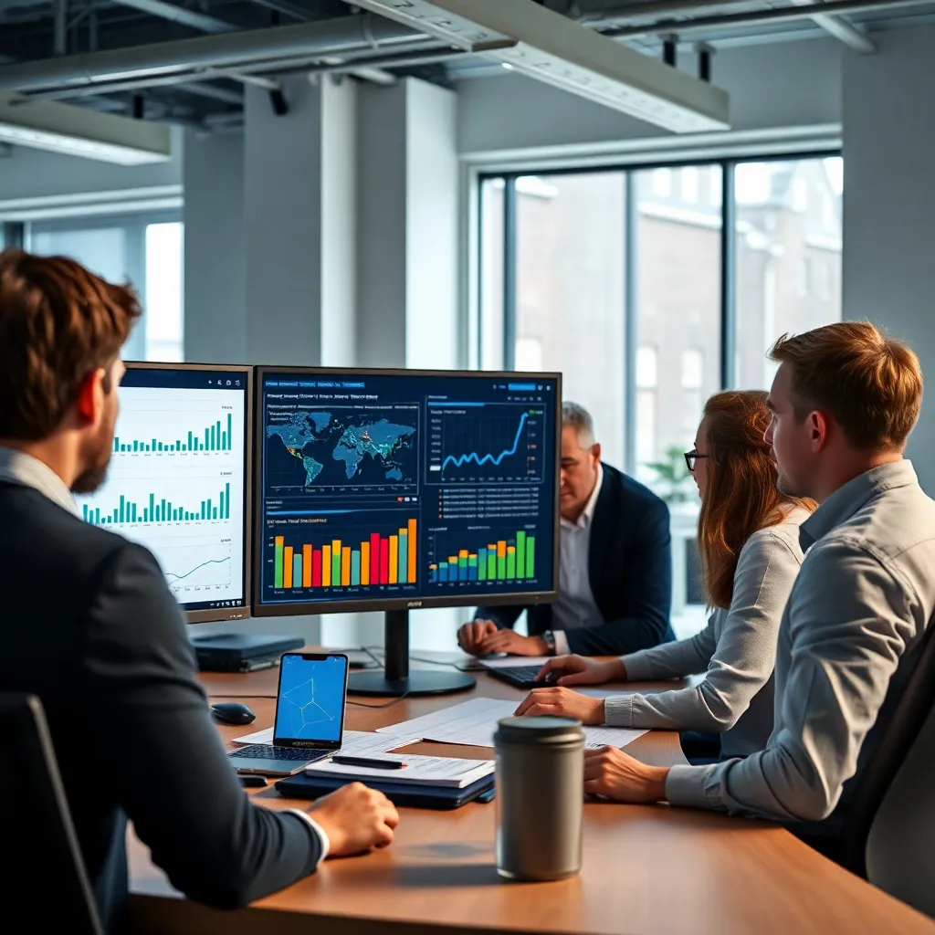 Team analyseert consumententrends op digitale displays