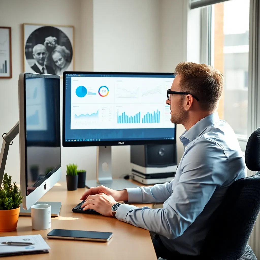 Persoon die marktanalyse grafieken bestudeert